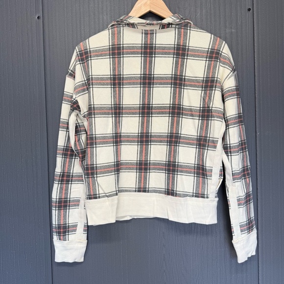 Free People Why Not Plaid Quarter Zip Sweater Pullover Sweatshirt Size XS - Picture 3 of 5